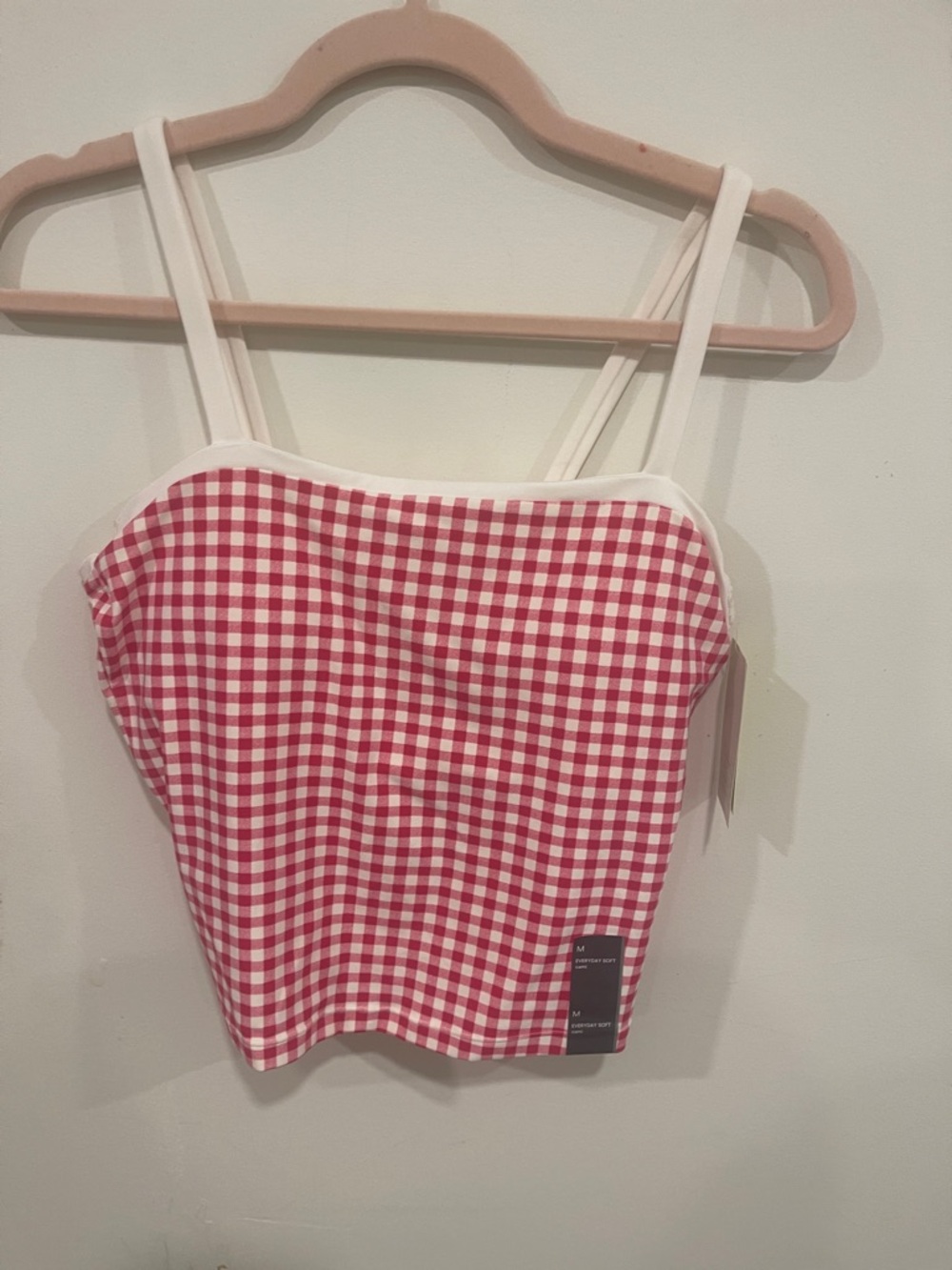 all in motion Red & White Gingham Cropped Cami